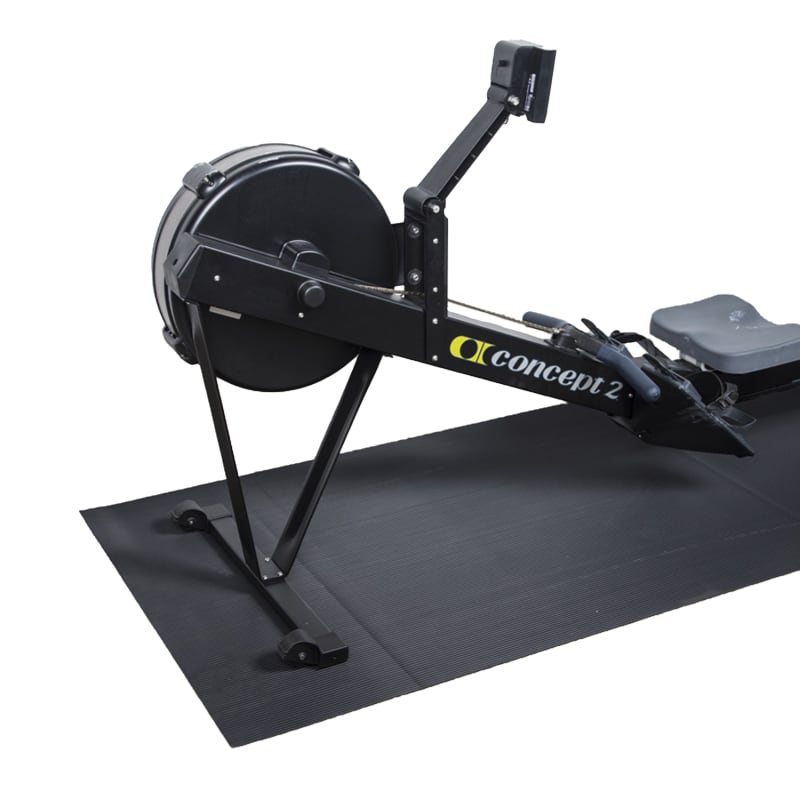 Rowing machine floor store mat